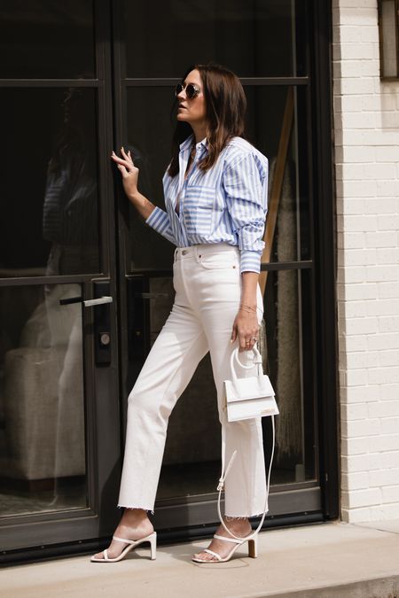Found the perfect stripe stripe and cream jeans (not see thru) wearing size 27! All from my spring capsule wardrobe

Spring jeans
Spring outfit 
Business casual outfit 

#LTKworkwear #LTKstyletip #LTKFind