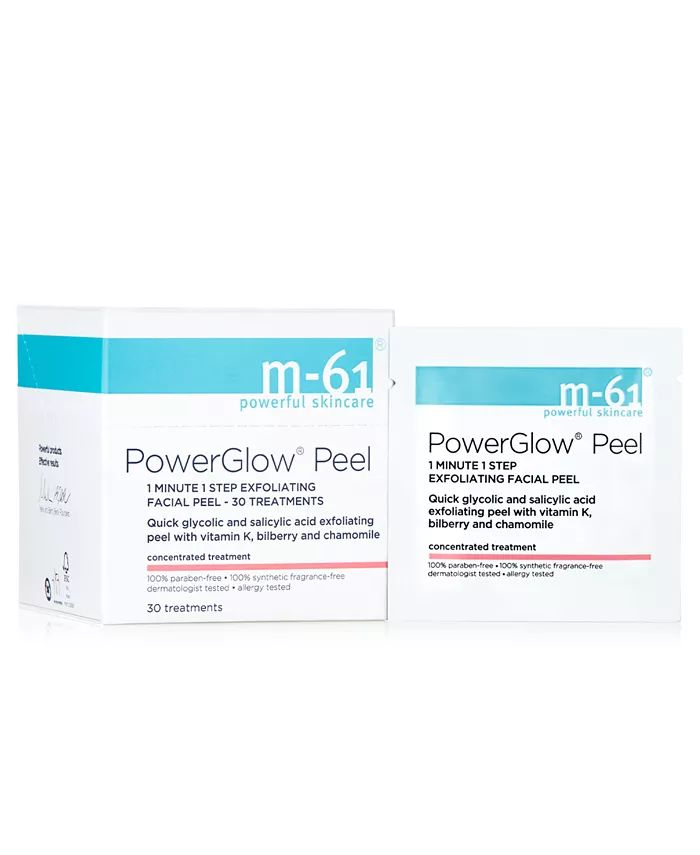 m-61 by Bluemercury PowerGlow Peel 1 Minute 1 Step Exfoliating Facial Peel, 30 treatments - Macy'... | Macy's