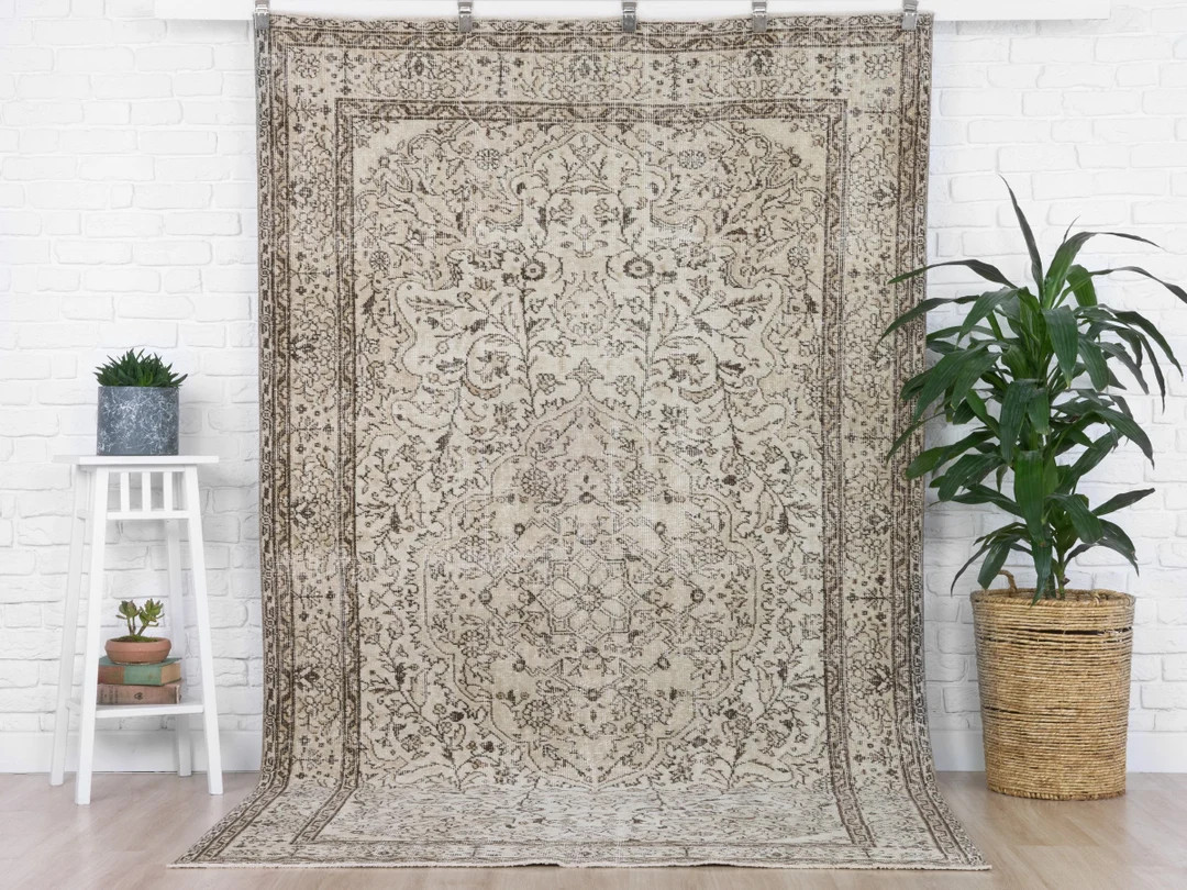 5x9 Vintage Rug, Beige Turkish Area Rug, Bedroom Rug, Neutral Rug, Living Room Rug, Boho Rug, Ant... | Etsy (CAD)