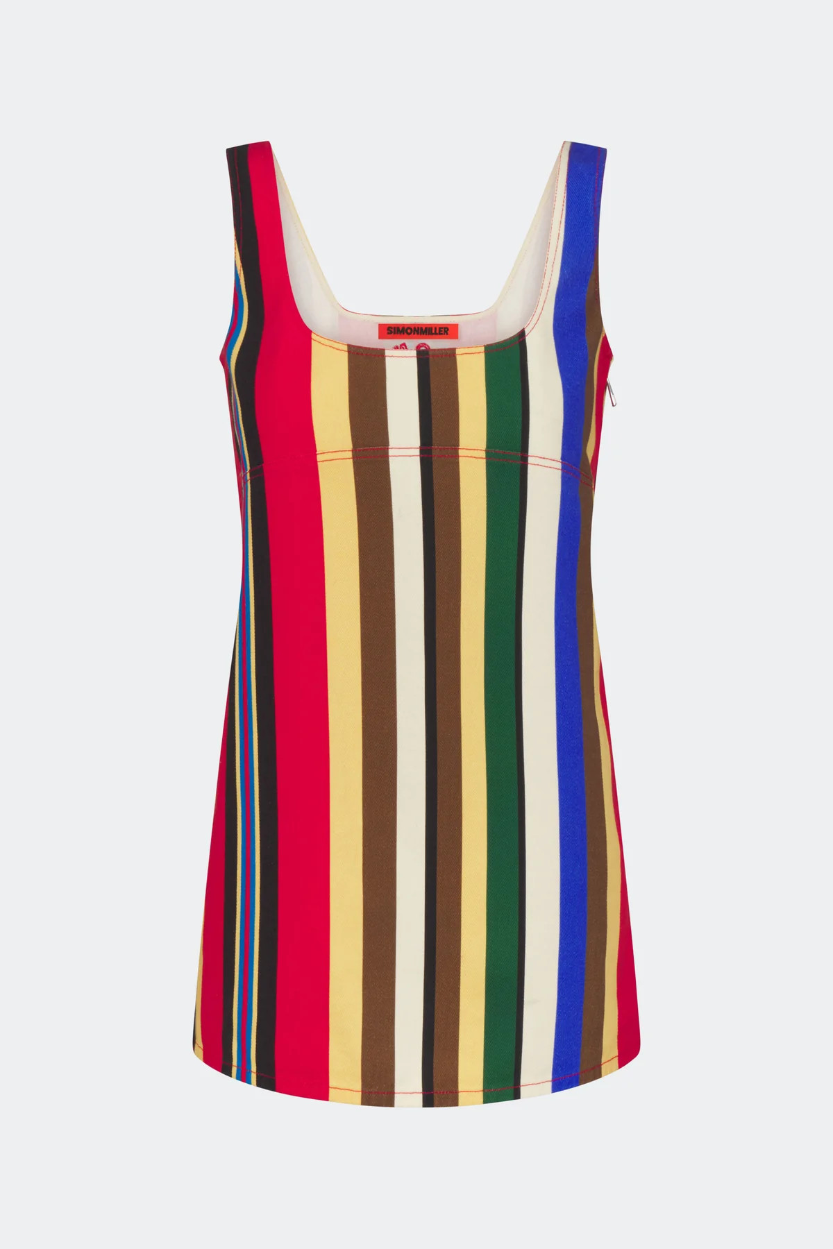 Sahara Denim Dress In Primary Stripe | Simon Miller