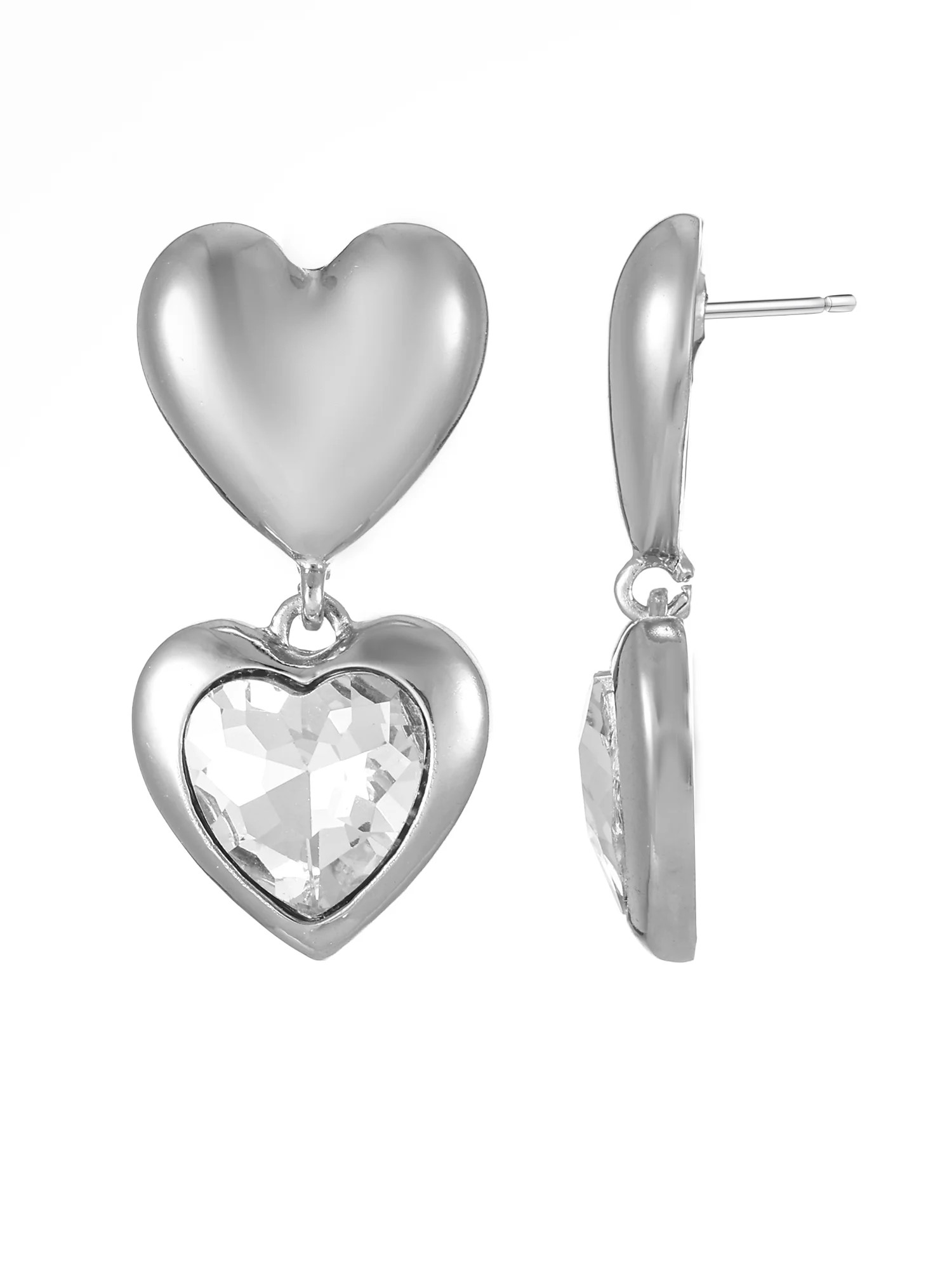 Way to Celebrate Valentine's Day Reflective Silver Earrings, 1 Pair | Walmart (US)