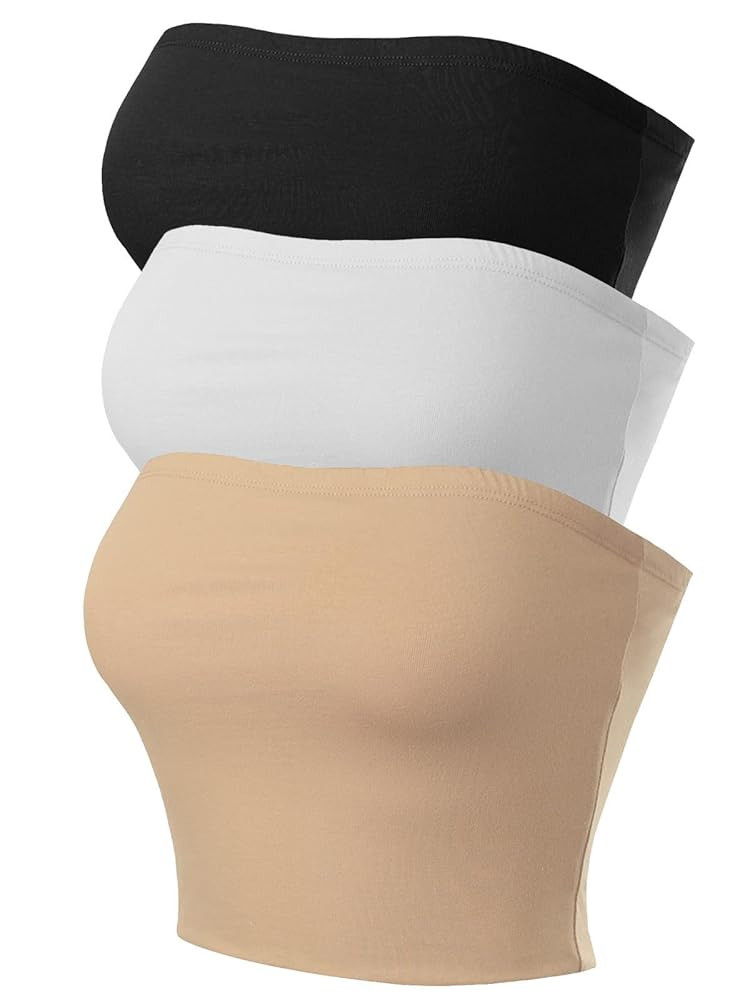 MixMatchy Women's Strapless Tube Tops Basic Bandeau Crop Sleeveless Backless Casual Sexy Going Ou... | Amazon (US)