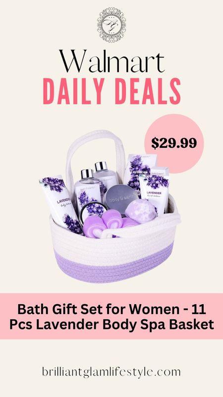 Walmart Daily Deals - Bath Gift Set for Women - 11 Pcs Lavender Body Spa Basket. 

#LTKGiftGuide #LTKU #LTKsalealert