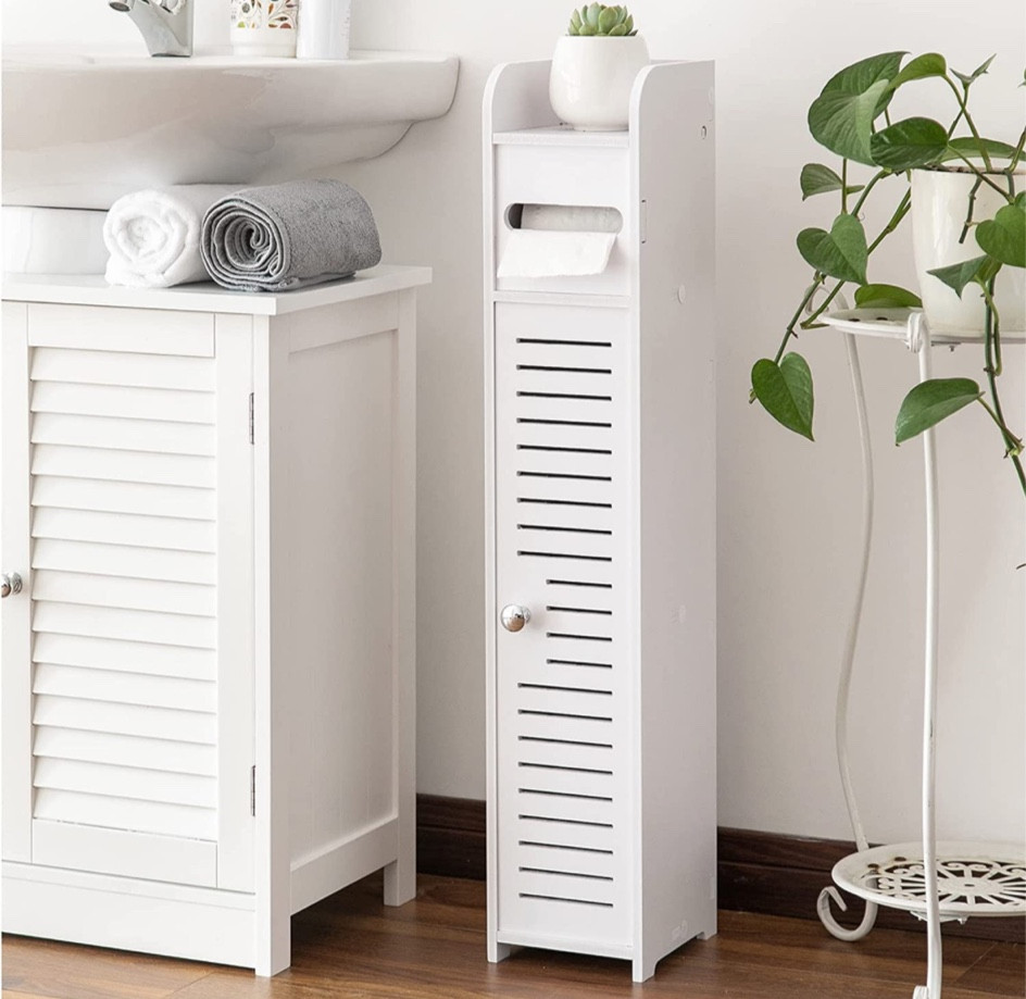 White bathroom storage cabinet. 

#LTKFind #LTKhome