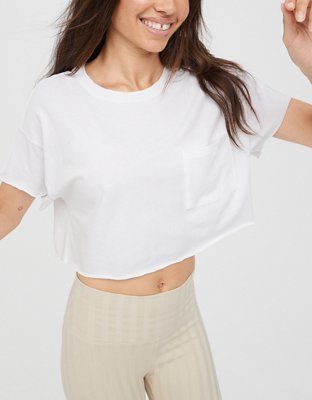 OFFLINE By Aerie Jersey Cropped T-Shirt | American Eagle Outfitters (US & CA)