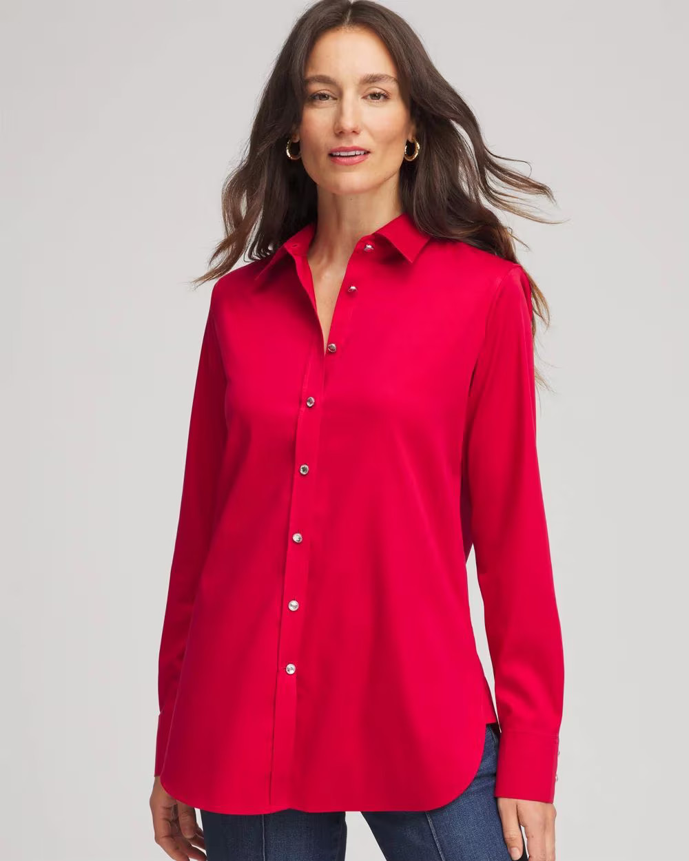 No Iron™ Rhinestone Button Shirt | Chico's