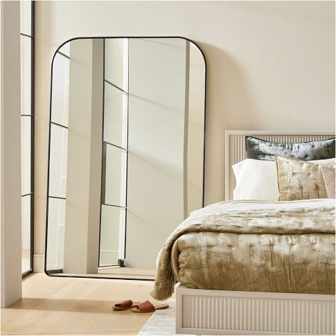 Streamline Oversized Wide Arch Metal Floor Mirror | West Elm (US)