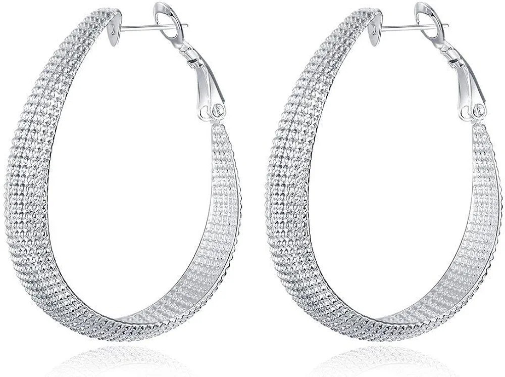 Brincos femininos femininos de prata esterlina 925 com argola grande clássica e pingente de joia | Amazon (BR)