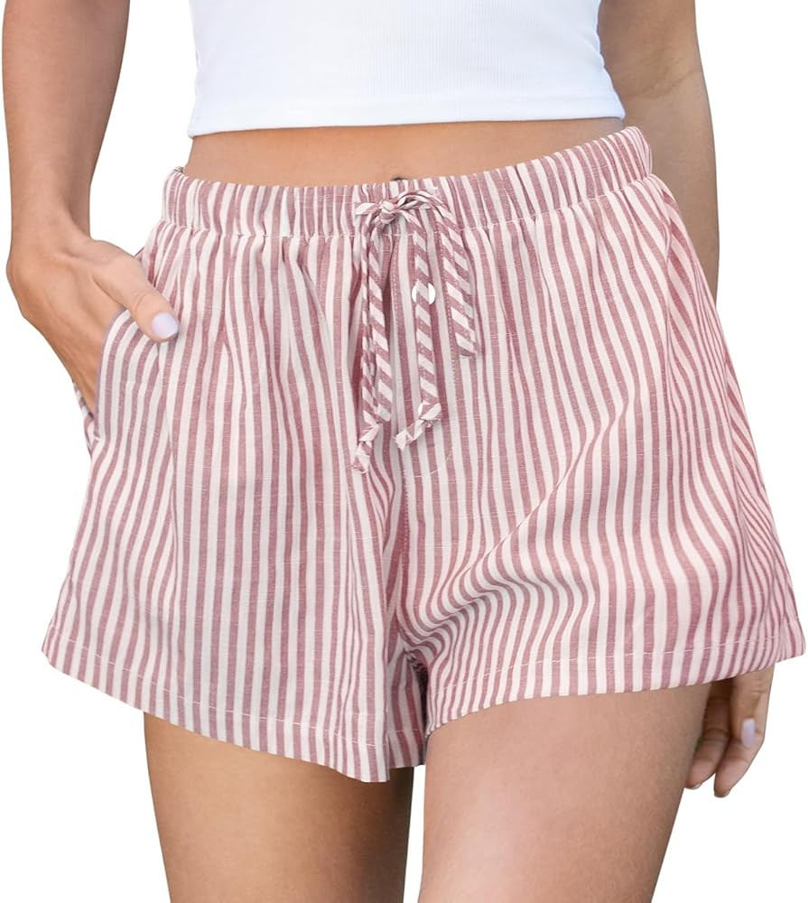 TARSE Striped Shorts for Women Pajama Sleep Boxer Shorts 2026 Summer Casual Summer Home Wear Y2K ... | Amazon (US)