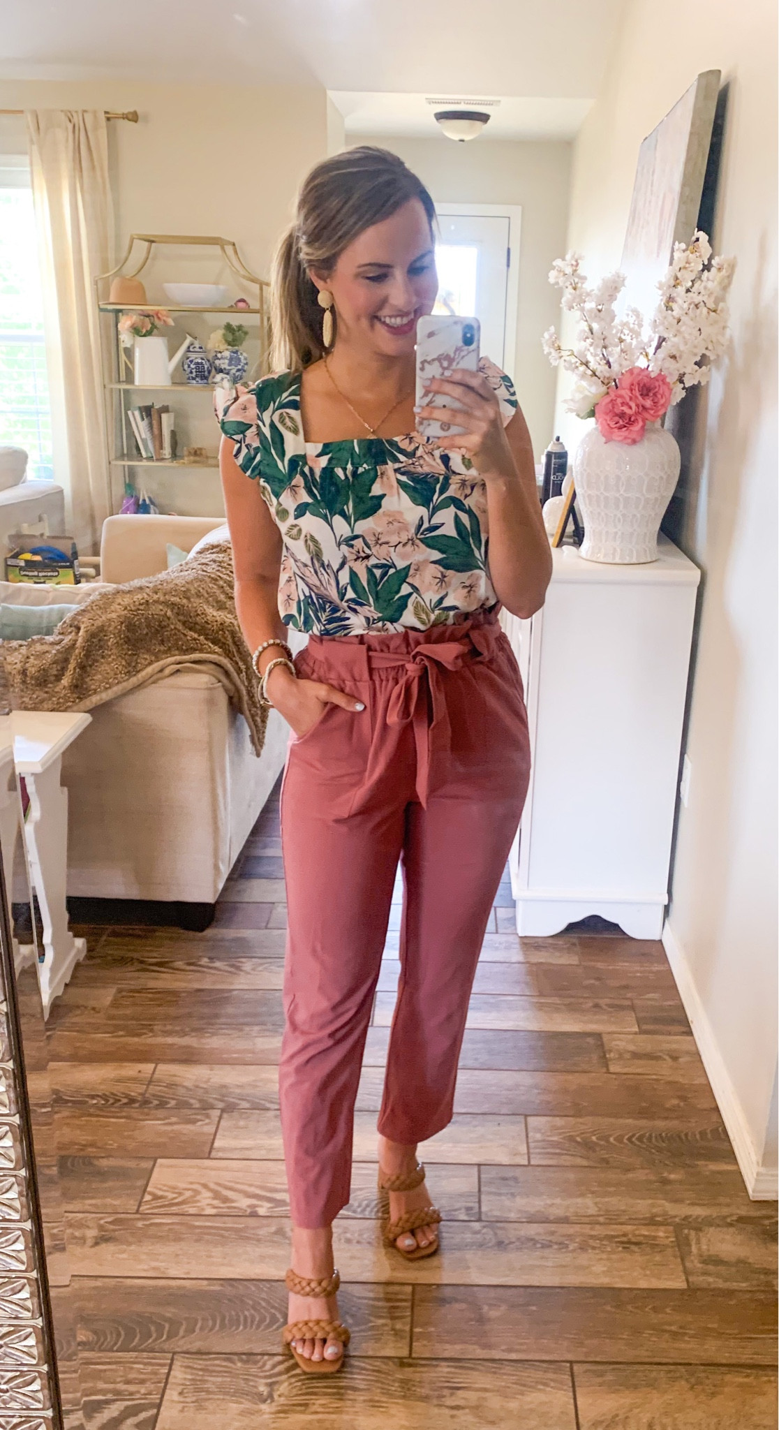 Fall outfit! Wearing a M in the floral top and a M in the paper pag straight leg pants. Fit tts. 

Amazon fashion. Amazon finds. Amazon pants. Amazon heels. Amazon top. Work outfit. Teacher outfit. Teacher outfits. Mom fashion. Fall styles. Nude heels 

#LTKworkwear #LTKunder50 #LTKSeasonal