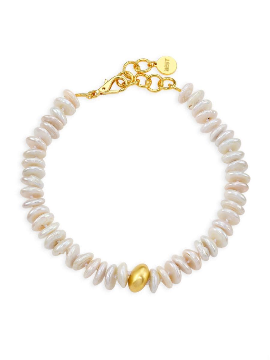 24K-Gold-Plated & 16-18MM Cultured Freshwater Pearl Necklace | Saks Fifth Avenue