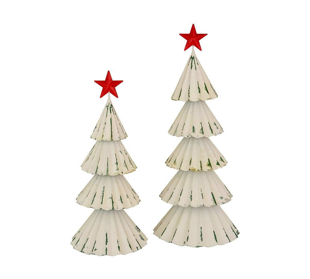 Painted Metal Christmas Trees, Set of 2 | Pottery Barn (US)
