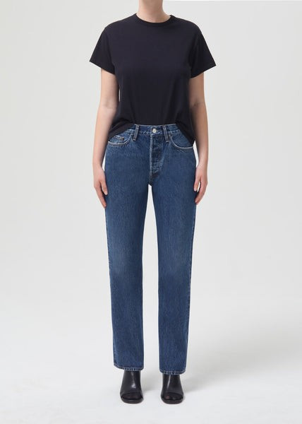 Lana Mid Rise Full Length Straight in Sphere | AGOLDE