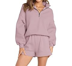 AUTOMET Women's Oversized 2 Piece Lounge Matching Sets Half Zip Sweatshirts Sweatsuit | Amazon (US)