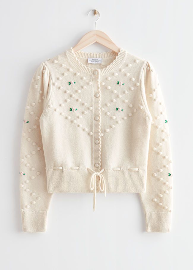 Rose Embroidery Knit Cardigan | & Other Stories US