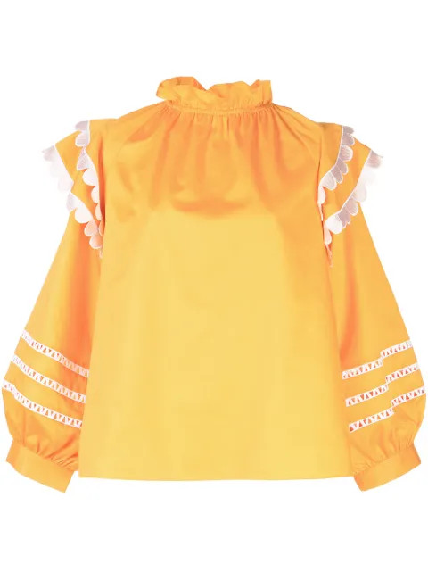 Elia scalloped embroidered top | Farfetch (US)