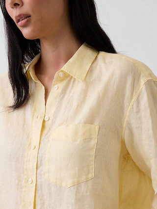 100% Linen Oversized Shirt | Gap (US)