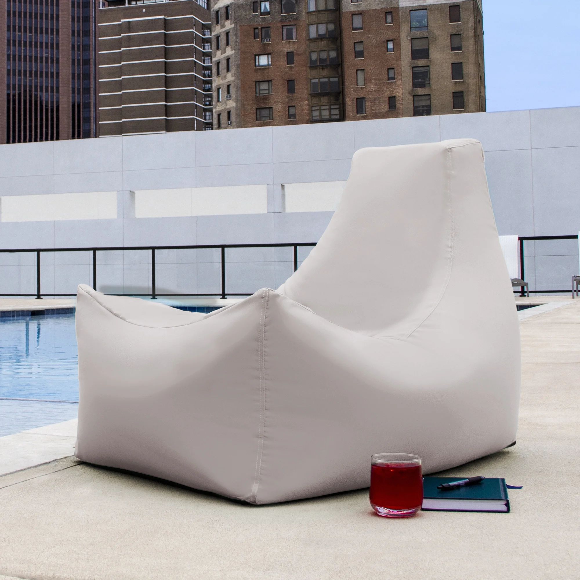 Jaxx Juniper Outdoor Bean Bag Lounge Chair, White | Walmart (US)
