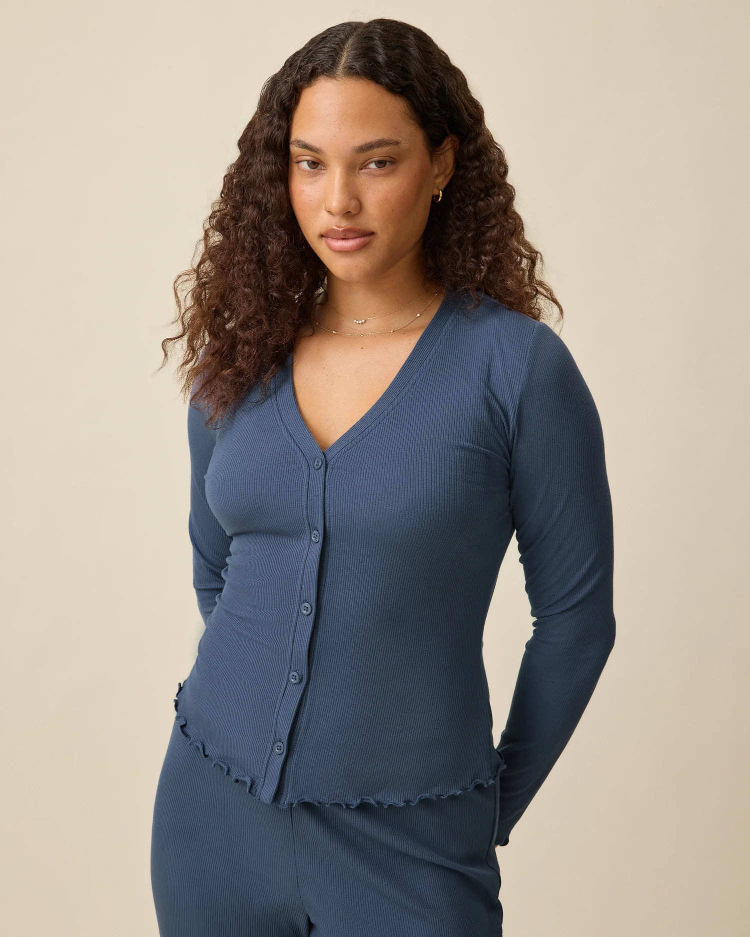 Ribbed Modal Cardigan | Light Navy - Kindred Bravely | Kindred Bravely