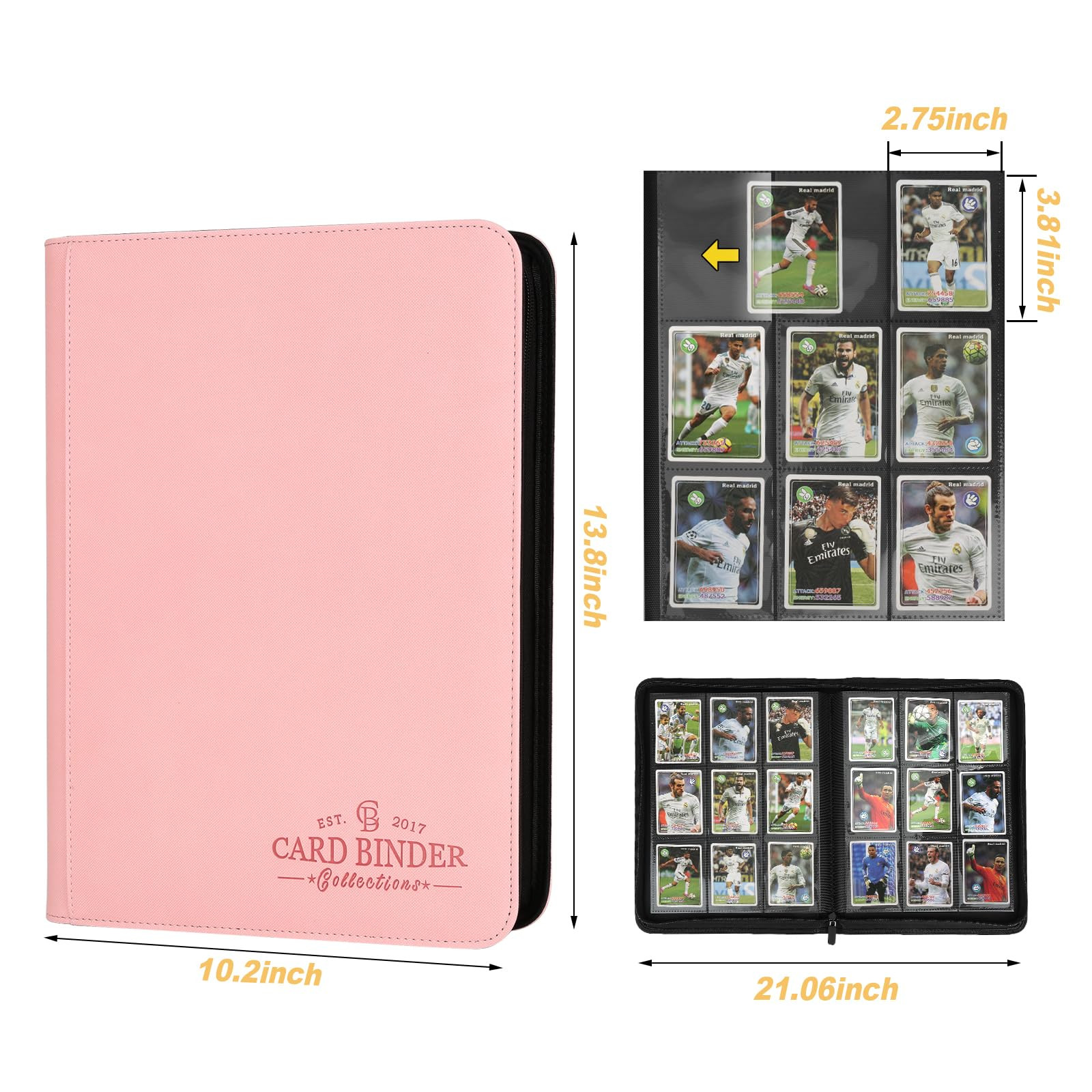Trading Card Binder, Card Collection Binder Album Folder with 540 Side Loading Pockets, 9 Pocket ... | Amazon (US)