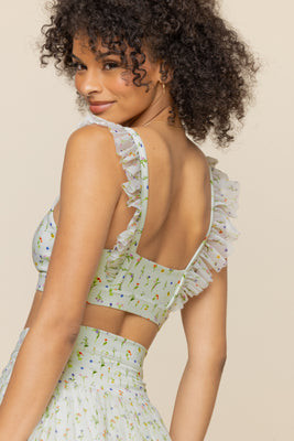 Romance Mesh Ruffle Bra  - Meadow | POPFLEX