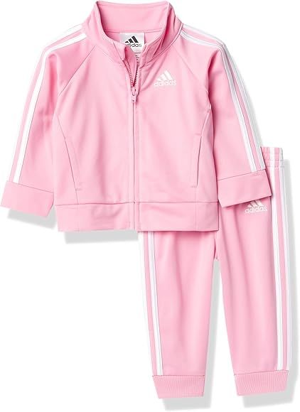 adidas Girl's Zip Front Classic Tricot Jacket and Joggers Set | Amazon (US)