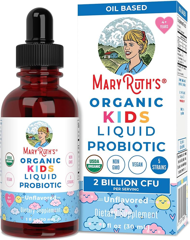 MaryRuth's Kids Probiotic | USDA Organic Sugar Free Liquid Probiotics for Digestive Health Oral Ages 4+ Gut & Immune Support Supplement Vegan Non-GMO 1 Fl Oz | Amazon (US)
