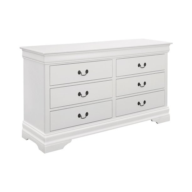 Louis Philippe 6-drawer Dresser White - Walmart.com | Walmart (US)