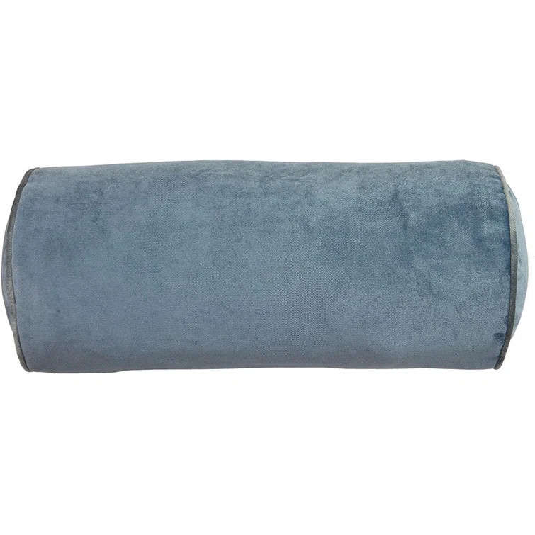 Deluxe Velvet Grey + Yellow Bolster Pillow 45Cm X 20Cm | Wayfair North America