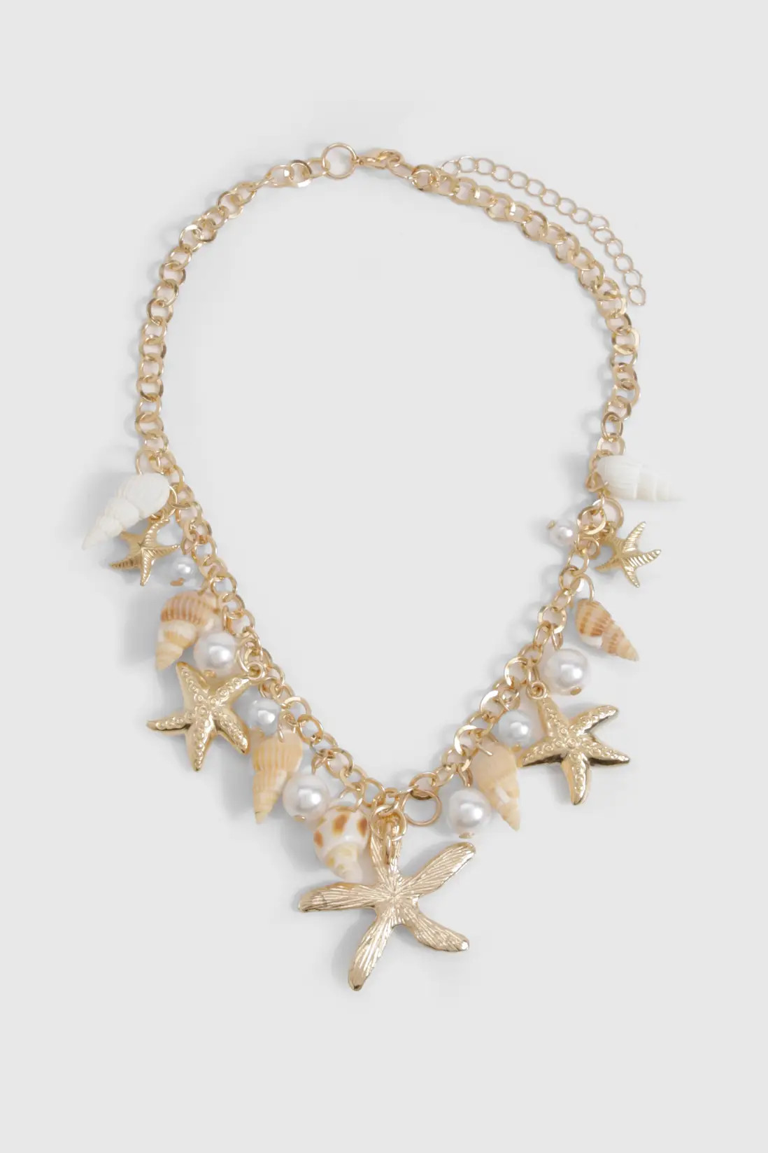 Gold Ocean Charm Necklace | Boohoo | Boohoo.com (UK & IE)