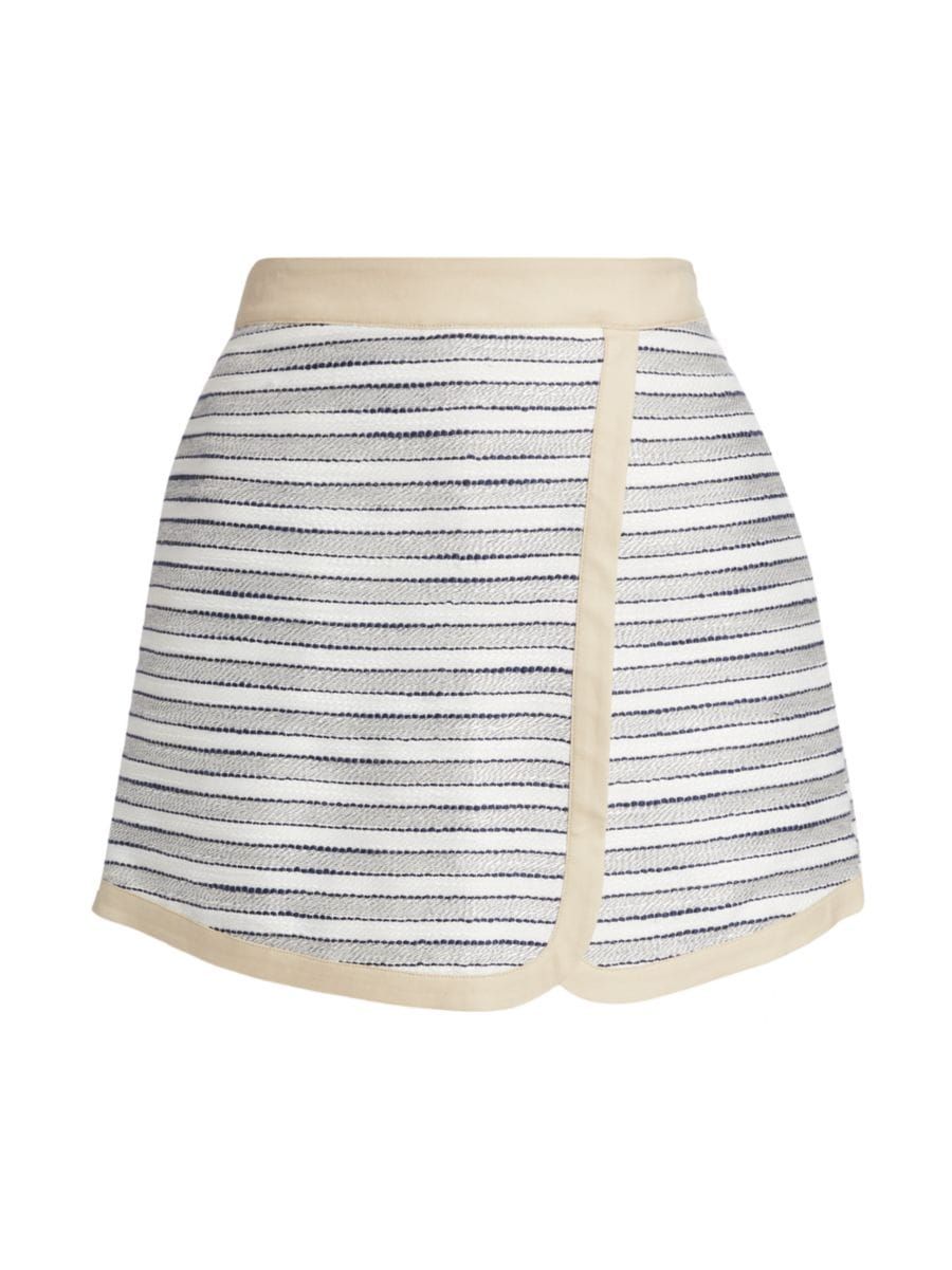 Striped Cotton-Blend Surplice Skort | Saks Fifth Avenue