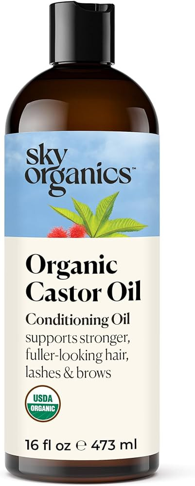 Sky Organics Organic Castor Oil (16 oz) USDA Certified Organic, 100% Pure, Cold Pressed, Hexane F... | Amazon (US)