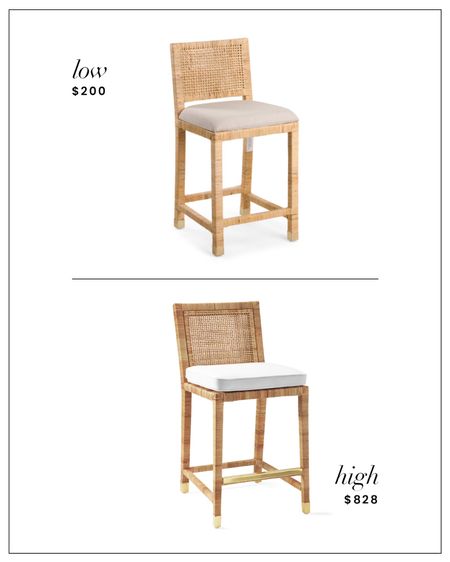 High / Low : woven counter stools with an upholstered seat cushion… perfect for the kitchen island or breakfast counter. 

#barstool #counterstool #furniture #kitchen #dining #highlow #saveorsplurge 

#LTKsalealert #LTKhome