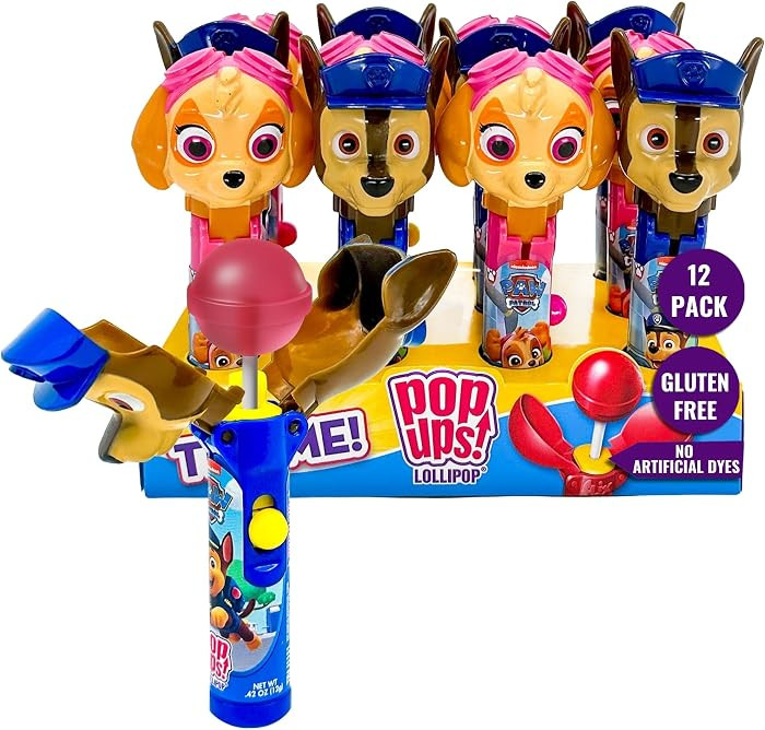 Pop Ups! Paw Patrol Lollipop Holder | Collectable Paw Patrol Toy Lollipop Case | Stocking Stuffer... | Amazon (US)