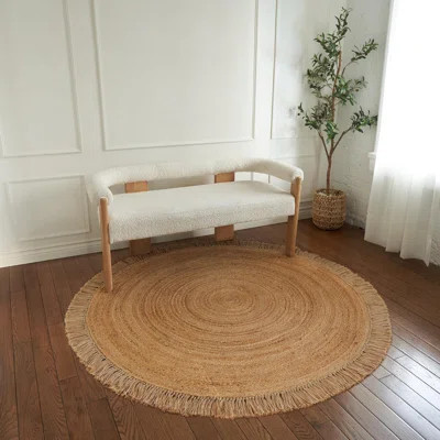 Beautiful Round Jute Area Rug,Rug Fits Perfectly,Modern Braided Circle Mat Enhances Any Boho Decor,(5X5 Ft/Natural) | Wayfair North America