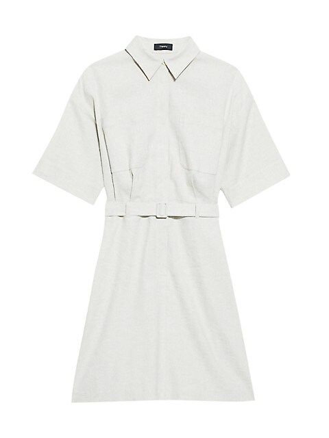 Linen-Blend Mini Shirtdress | Saks Fifth Avenue