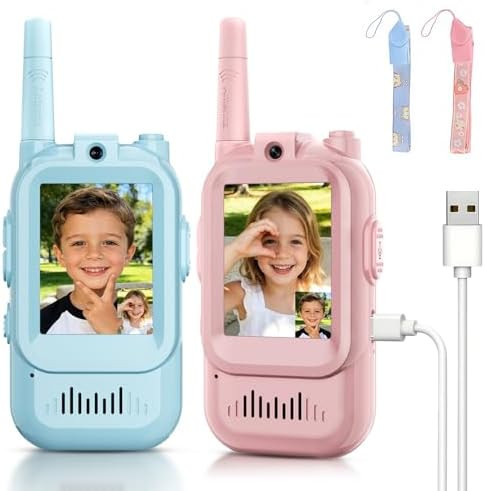 Video Walkie Talkies for Kids, Handheld 2 Pack Rechargeable Video Intercom Kids Walkies Talkies, ... | Amazon (US)