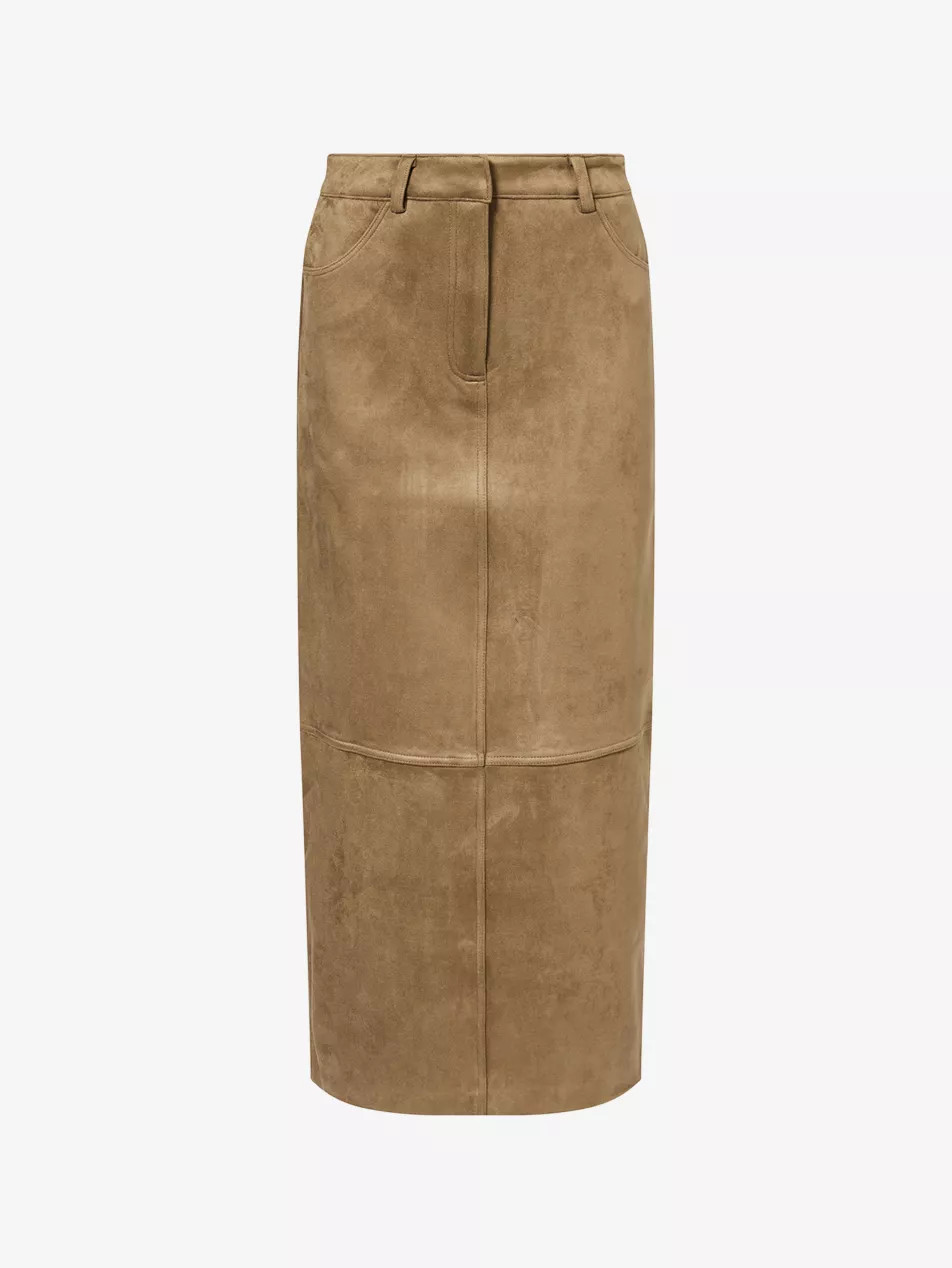 Lorna Straight Faux-Suede Maxi Skirt | Selfridges