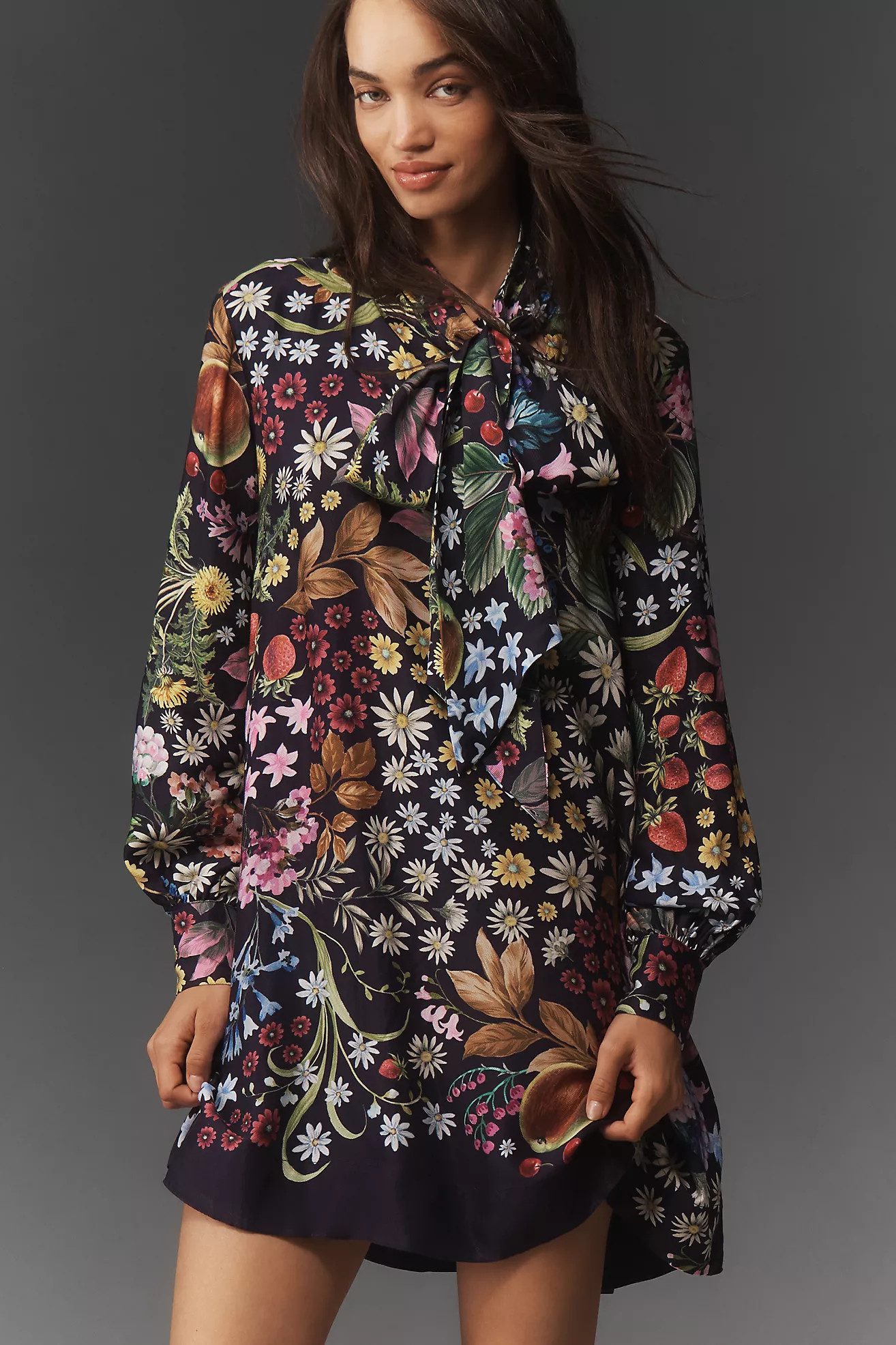 The Caroline Tie-Neck Mini Dress by Maeve | Anthropologie (US)