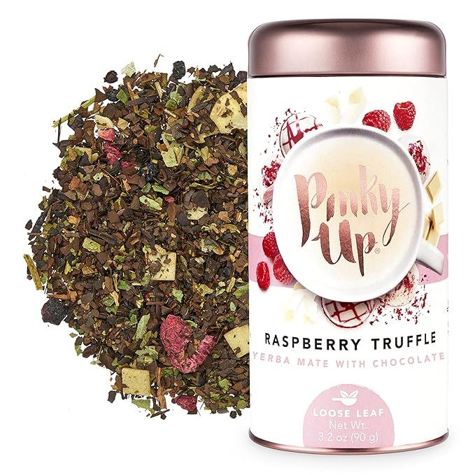 Pinky Up Raspberry Truffle Loose Leaf Tea | Yerba Mate Herbal Tea, 80-85 mg Caffeine Per Serving,... | Amazon (US)
