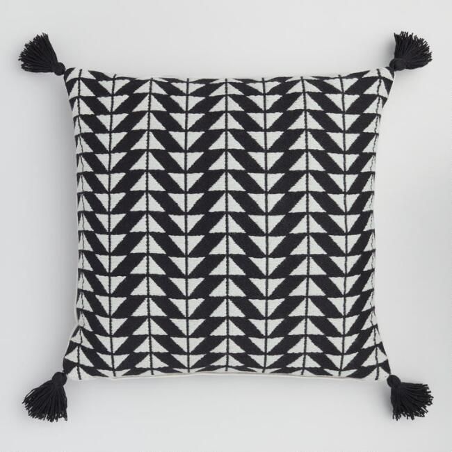 Black And White Arrow Indoor Outdoor Throw Pillow | World Market