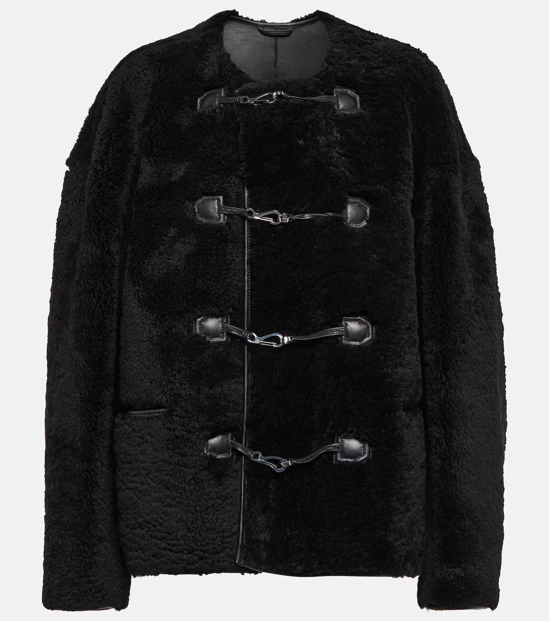 Teddy embellished shearling jacket | Mytheresa (UK)
