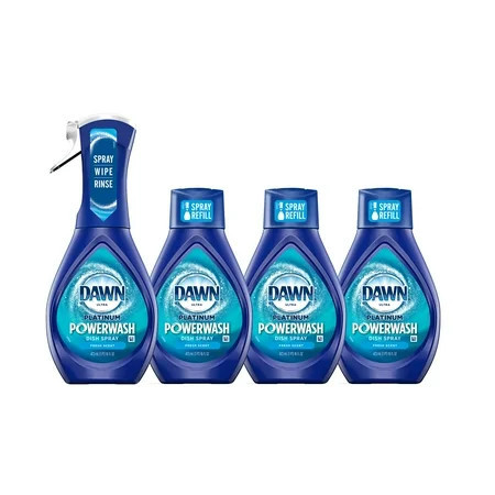 Dawn Platinum Powerwash Dish Spray, Dish Soap, Fresh Scent Bundle, 1 spray (16 fl oz) plus 3 refills (16 fl oz ea) | Walmart (US)