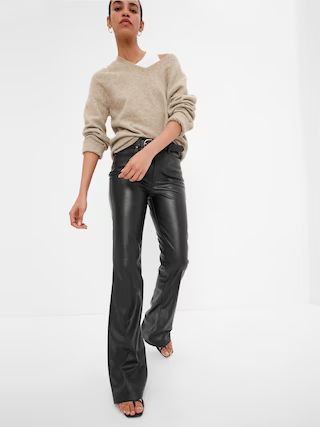 High Rise Faux-Leather &#x27;70s Flare Jeans | Gap (US)