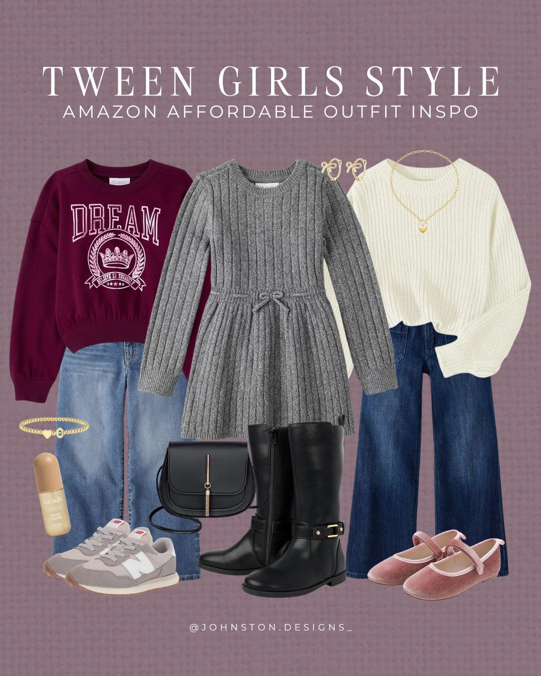 Tween girls style inspo all from Amazon! Comfy look, dress, school outfit, winter style, winter fashion, affordable kids clothing, girls, The Children's Place, winter style inspo, Amazon fashion. 

 #LTKootd #LTKFindsUnder50 #LTKKids