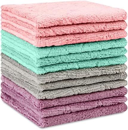 Microfiber Cleaning Cloth - 12 Pack Kitchen Towels - Double-Sided Microfiber Towel Lint Free High... | Amazon (US)