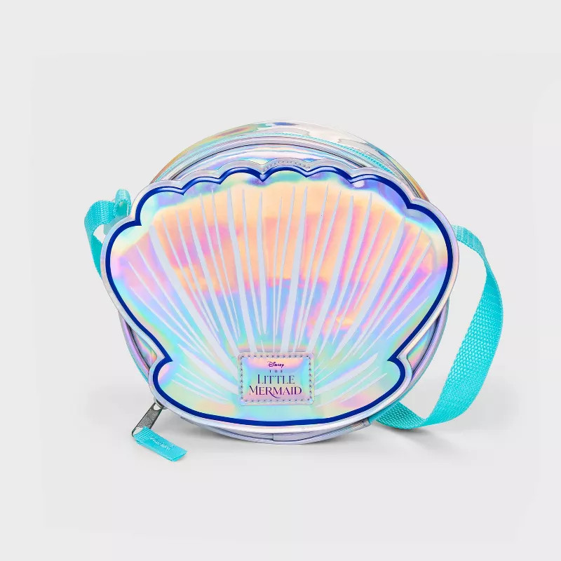 Girls' Disney The Little Mermaid Shell Crossbody Bag - Turquoise Green | Target