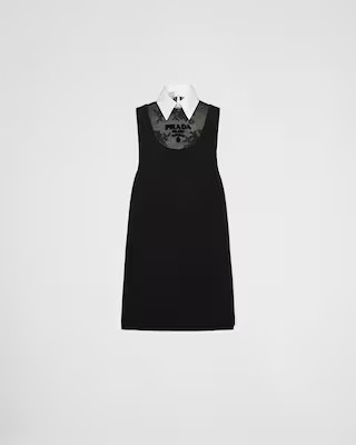 Embroidered cady mini-dress | Prada Spa US