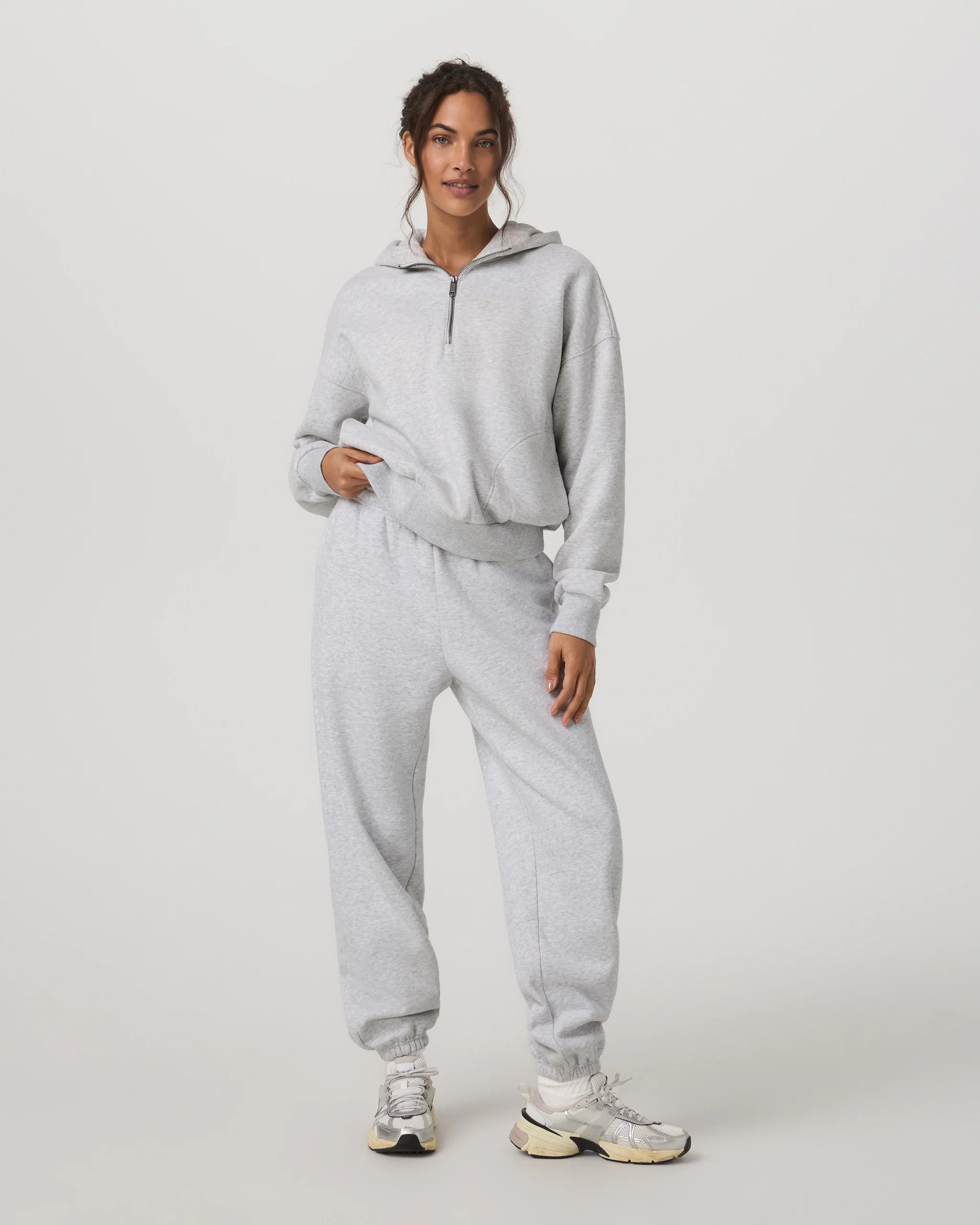 Restore Relaxed Half Zip Hoodie | Pale Grey Jacket | Vuori | Vuori Clothing (US & Canada)