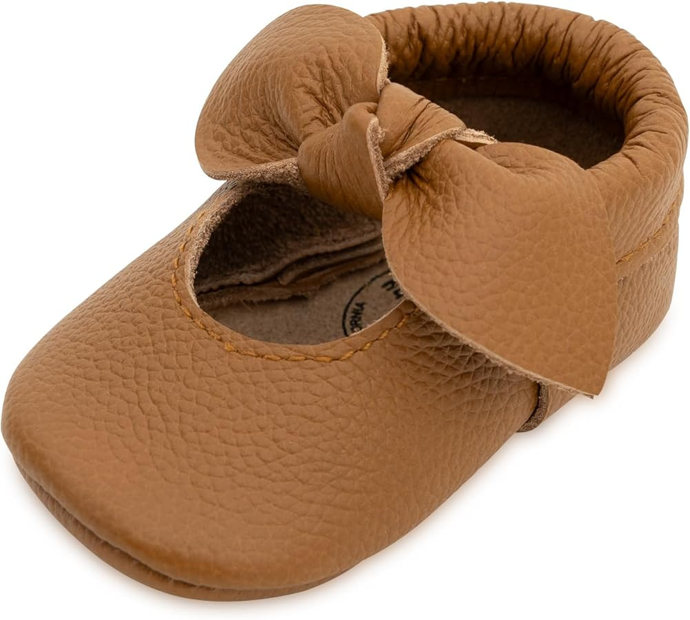 BirdRock Baby Bow and Knot Moccasins - Genuine Leather Baby Girl Shoes | Amazon (US)